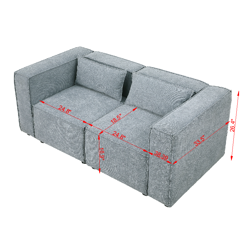 modular sofa Grayish bluechenille fabric,simple and grand, the seat and back is very soft. this is also a KNOCK DOWN sofa W1099S00111-djyc