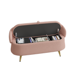 50-Inch Multi-Functional Long Rectangular Bed End Storage Sofa Stool in Dreamy Teddy Fleece W1278122702-djyc