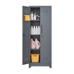 Metal Storage Cabinets, Cleaning Tool Cabinet with Locking Door, Tall Broom Tool Organizer and Storage, Large Storage Cabinet for Kitchen, Pantry, Office, Shop W328P193783-djyc