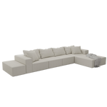 Modern Upholstered Sectional Sofa Couch Set,Modular 132" L Shaped Sectional Living Room Sofa Set With 6 Pillows,Free Combination Sofa Couch for Living Room,Bedroom W834S00311-djyc