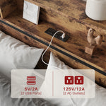 Queen Bed Frame withStorage Headboard and 4 Drawers W840134067-djyc