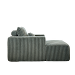 62.5-Inch Corduroy Sponge Sofa Lounge Chair with Removable footrest,No Assembly Required,Fluffy Modern Sleeper Chair for Indoor Living Room Bedroom W834P206047-djyc