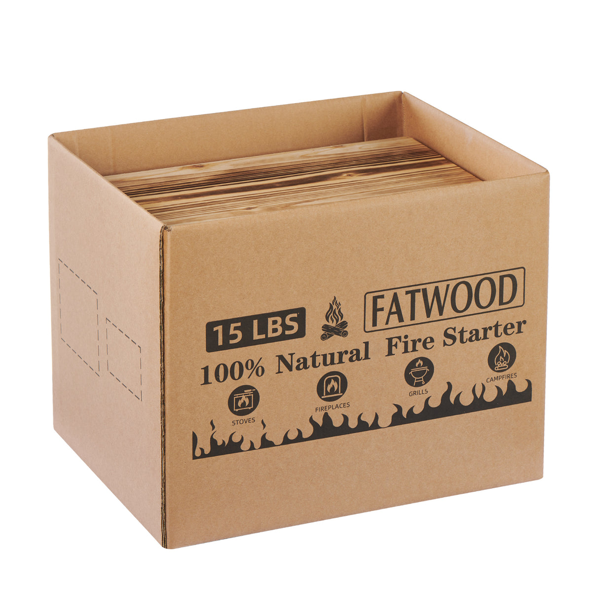 15 Lbs Fatwood Fire Starter Sticks in Gift Box , 100% Natural Kindling, Pine Firewood Firestarter for Campfire, Stove, Fireplace, Bonfires, Grill W1390123747-djyc