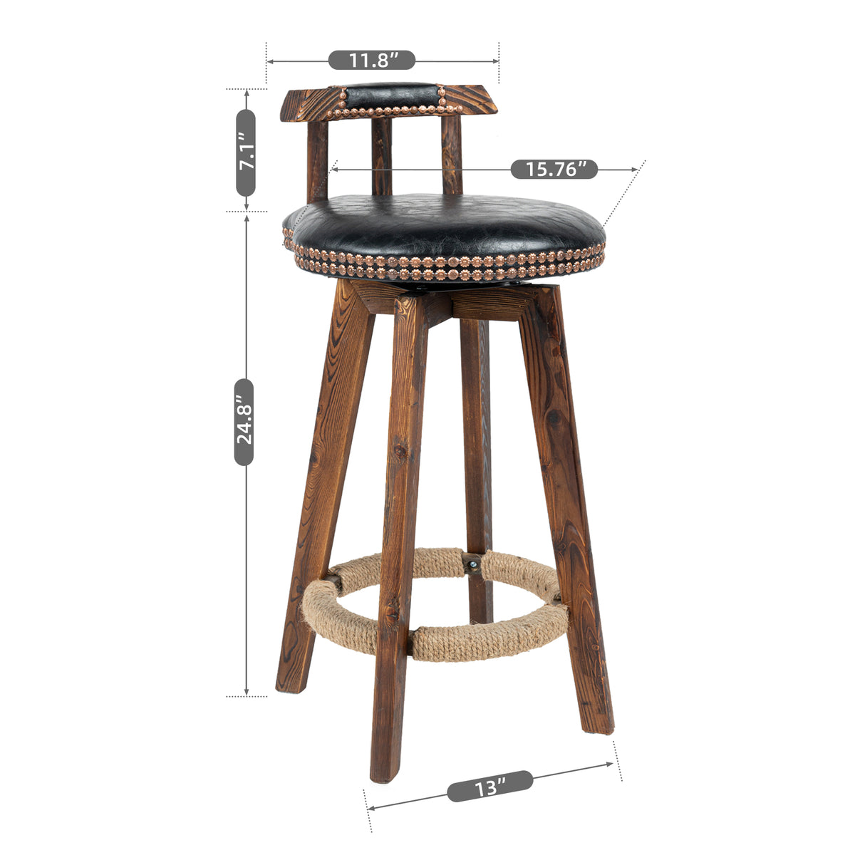 Unique Rotating Bar Stool: 360° Rotation & Soft PU Cushion FU01004-wz