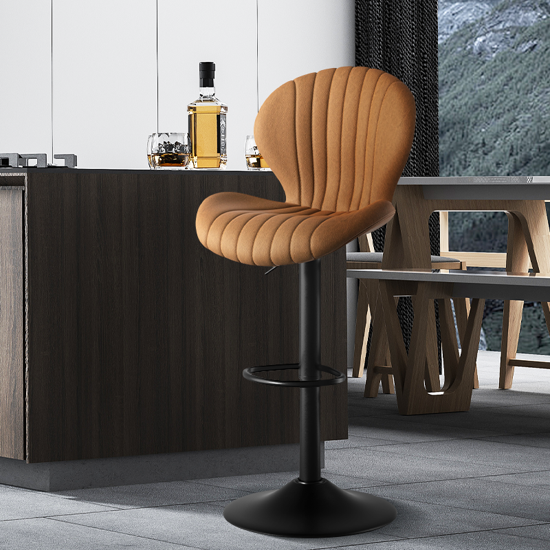 Modern Minimalist 360° Rotating Bar Stool: Resilient Foam & Ergonomic Design FU01023-wz