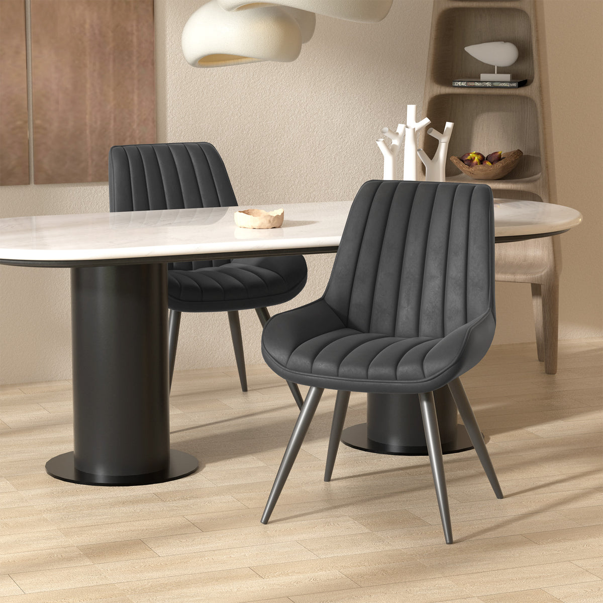 Modern Minimalist High-Back Dining Chair: High-Density Sponge Cushion & Ergonomic Design FU01043-wz