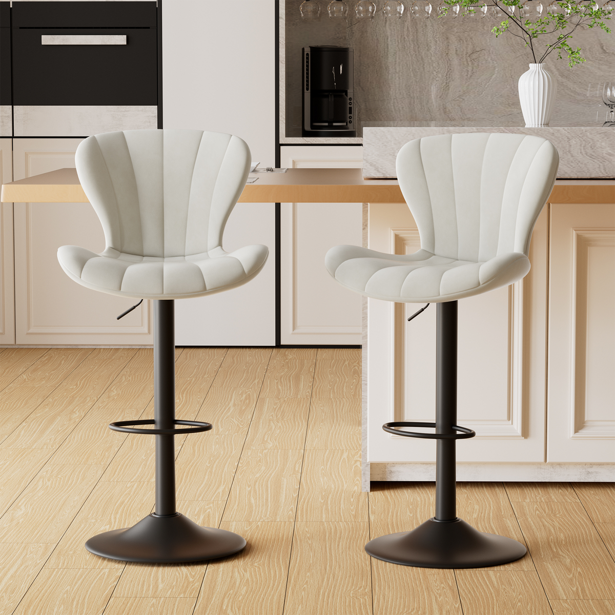 High-End Waterproof and Breathable Bar Stool: Wide Footrest & Comfortable Wide Seat FU01052-wz