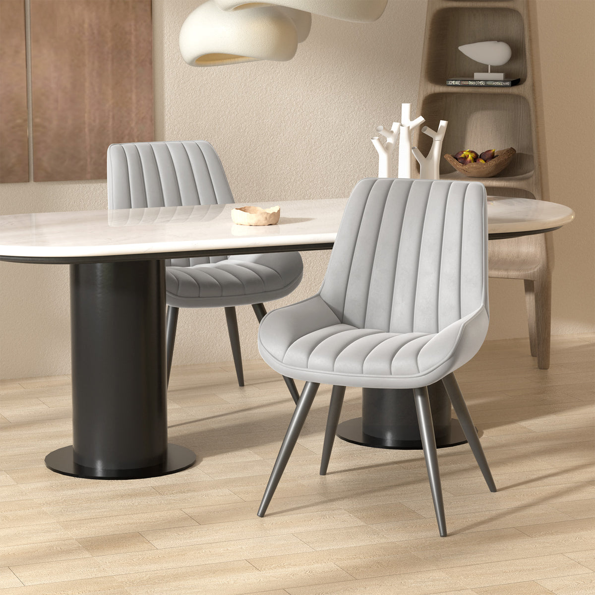 Modern Minimalist High-Back Dining Chair: High-Density Sponge Cushion & Ergonomic Design FU01043-wz