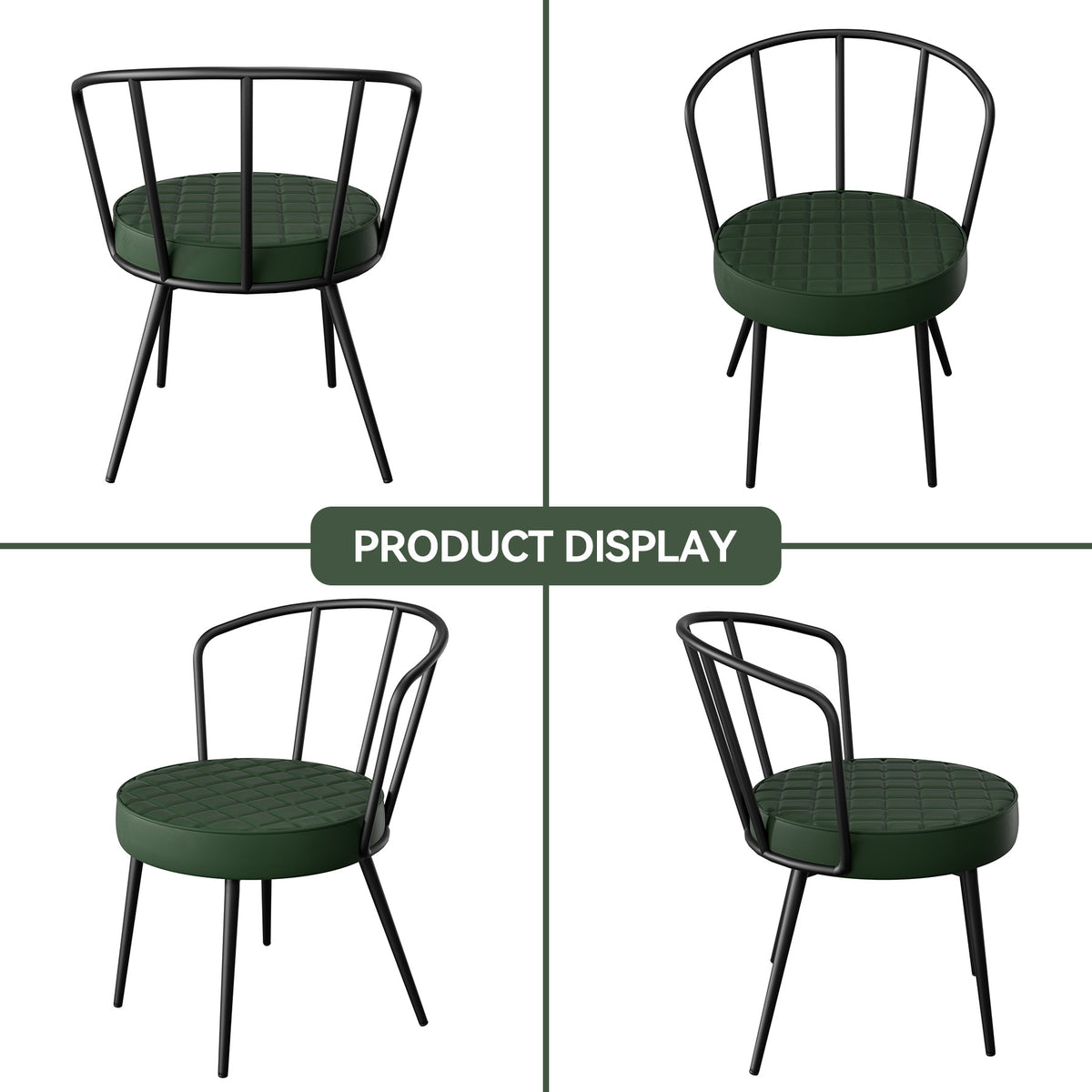 Modern Comfortable Metal Frame Chair: Ergonomic Cambered Back & Durable Waterproof Leather FU01070-wz