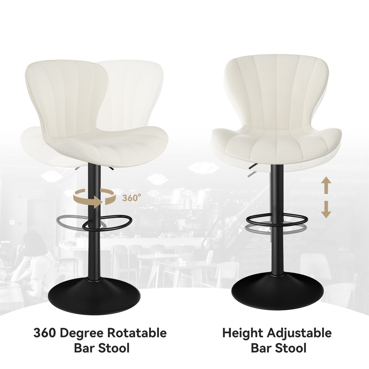 High-End Waterproof and Breathable Bar Stool: Wide Footrest & Comfortable Wide Seat FU01052-wz