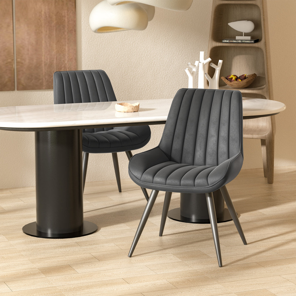 Modern Minimalist High-Back Dining Chair: High-Density Sponge Cushion & Ergonomic Design FU01043-wz