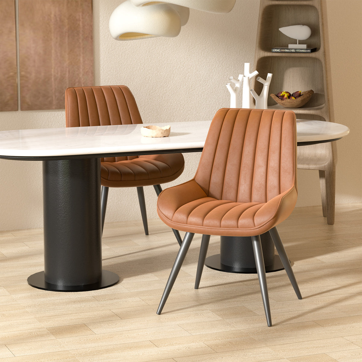 Modern Minimalist High-Back Dining Chair: High-Density Sponge Cushion & Ergonomic Design FU01043-wz