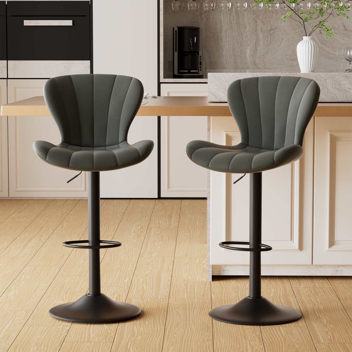 High-End Waterproof and Breathable Bar Stool: Wide Footrest & Comfortable Wide Seat FU01052-wz