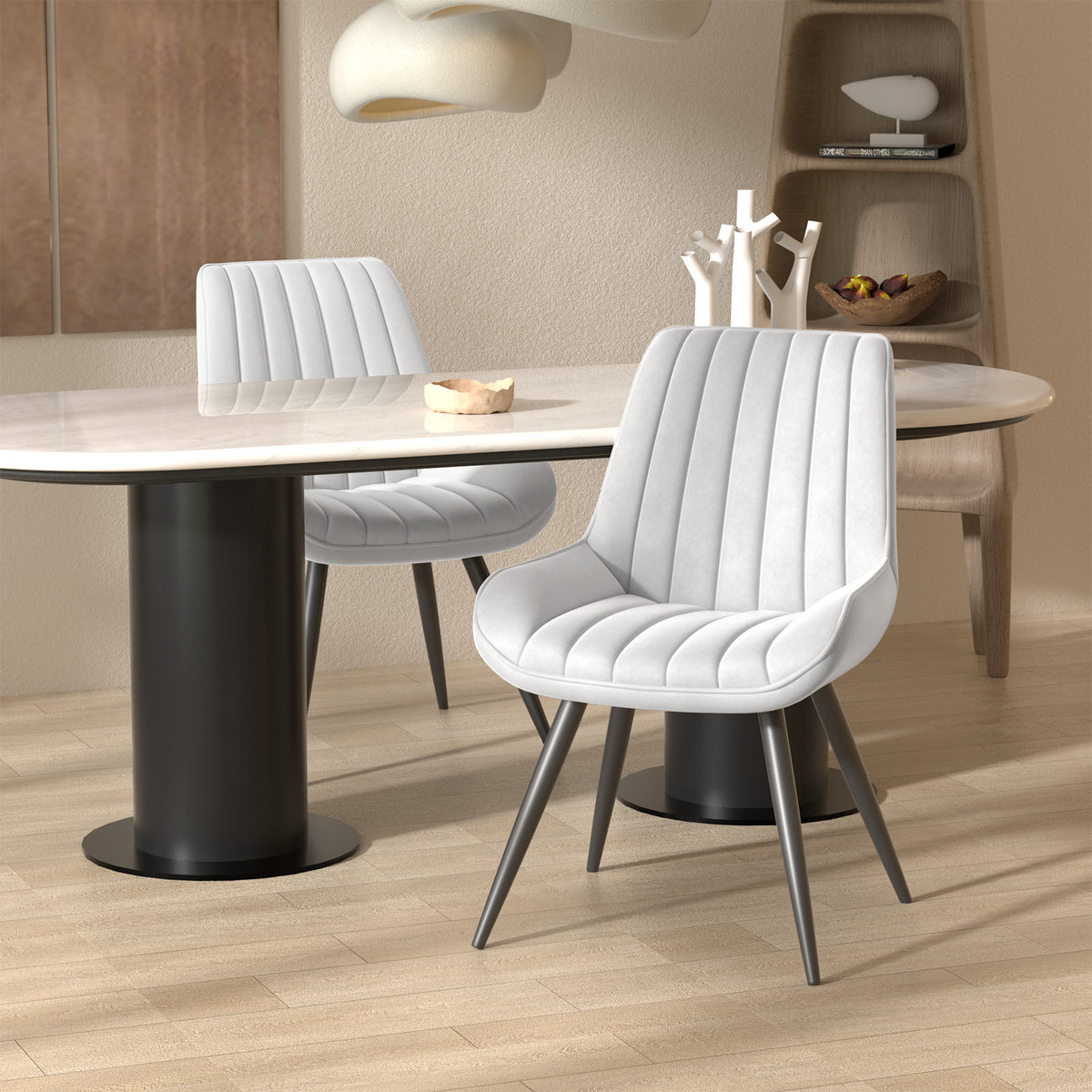 Modern Minimalist High-Back Dining Chair: High-Density Sponge Cushion & Ergonomic Design FU01043-wz