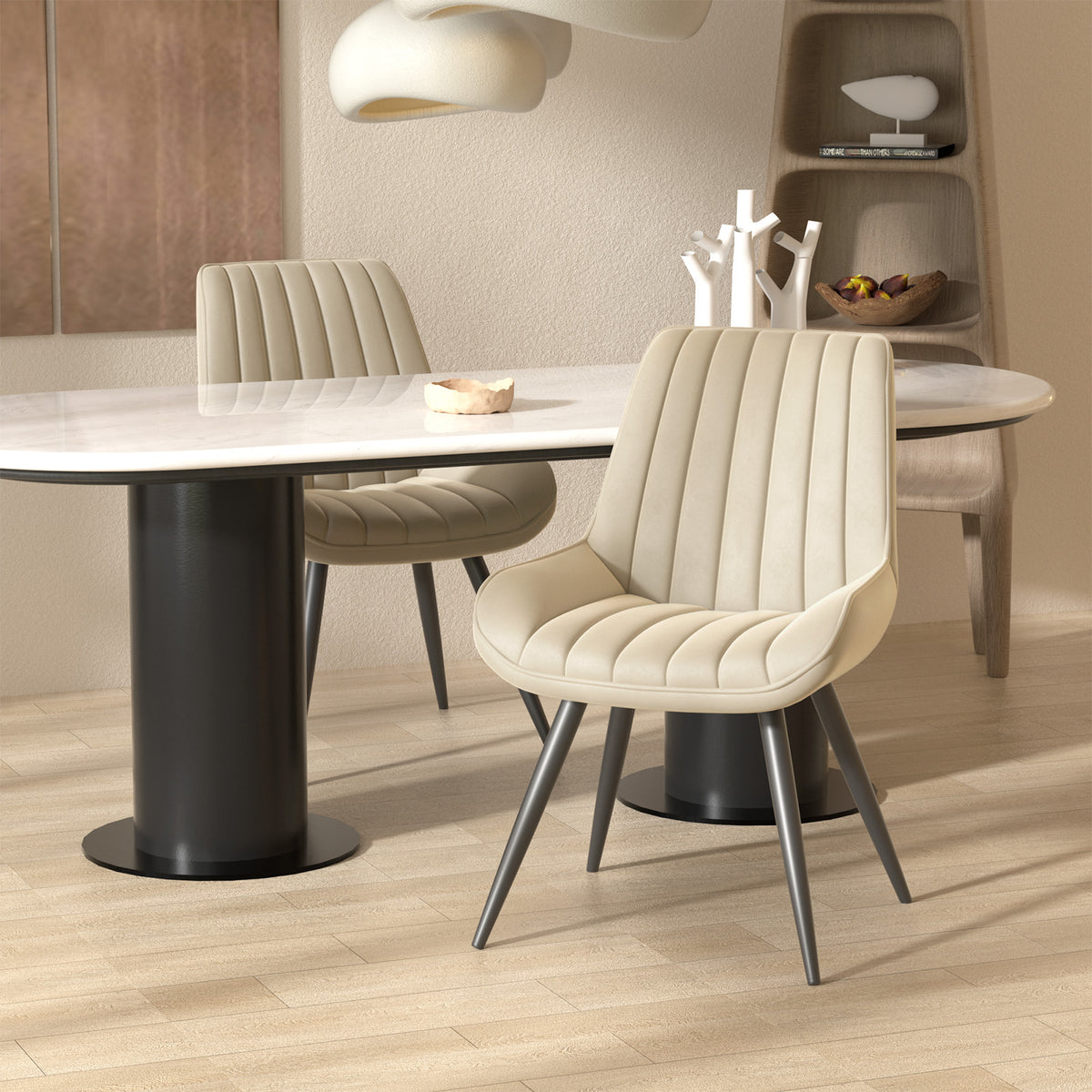 Modern Minimalist High-Back Dining Chair: High-Density Sponge Cushion & Ergonomic Design FU01043-wz