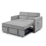Loveseats Sofa Bed with Pull-out Bed, Adjsutable Back and Two Arm Pocket,Grey W48766862-djyc