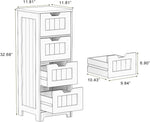 White freestanding storage cabinet with 4 drawers, suitable for bathroom, living room, kitchen W28225814-djyc