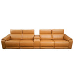 5-Piece Modular Leather Sofa with 2 Cup Holders,Comfortable Sectional Sofa Set for Living Room, Brown-B347S00034