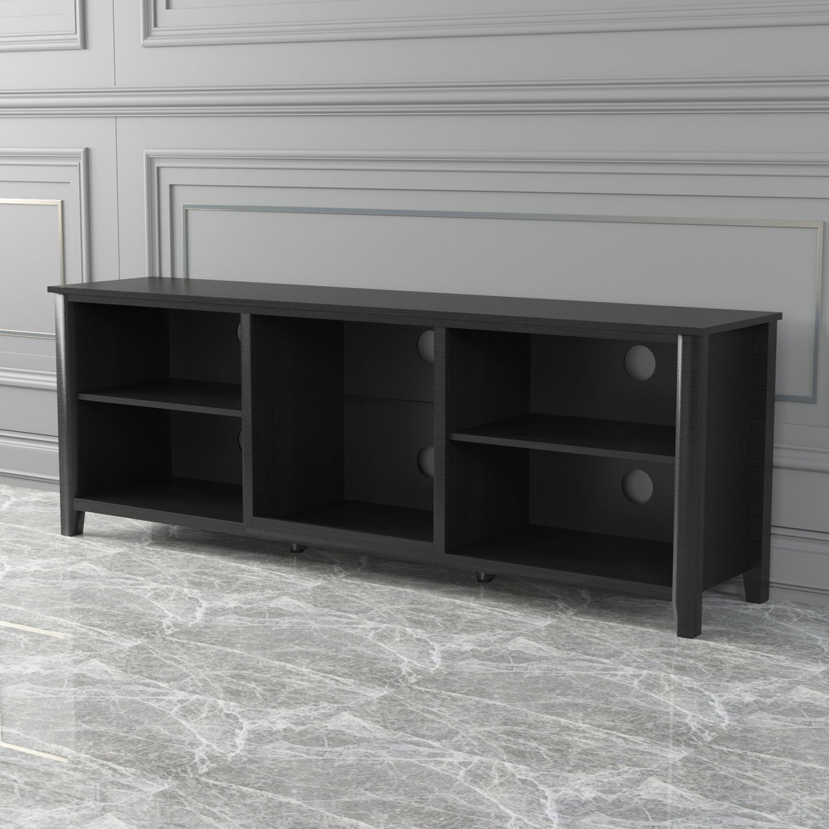 TV Stand Storage Media Console Entertainment Center,Tradition Black W88137231-djyc