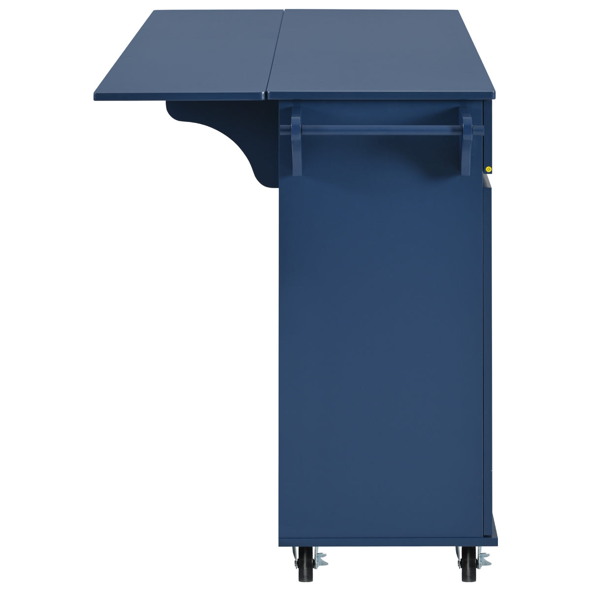 K&K 53.2''Kitchen Island with Drop Leaf, Kitchen Storage Cart with Spice Rack, Towel Rack and 2 Drawers, Rolling Kitchen Island on Wheels with Adjustable Shelves for Kitchen, Dining Room, Navy Blue N707P173041G-djyc