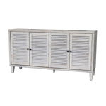 Accent Cabinet 4 Shutter Door Wooden Cabinet Sideboard Buffet Server Cabinet Storage Cabinet, for Living Room, Entryway, Hallway, Office, Kitchen and Dining Room, Distressed White W1435P153088-djyc