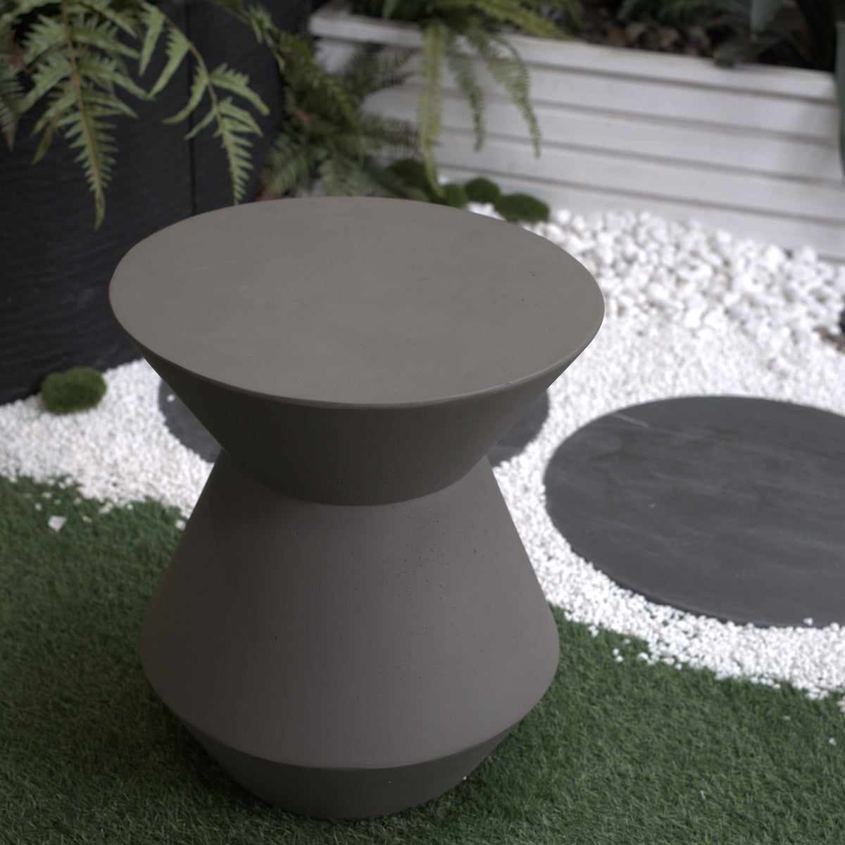 Decorative Garden Conner Table,18.1" H Modern Heavy Duty Patio Sturdy Faux Terrazzo Accent Table Side Table Plant Table for Indoor Outdoor W2734P194115-djyc