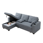 85 "multi-functional dark grey sofa. L-shaped sofa Cotton and linen sofa bed can be combined into one W1278S00008-djyc