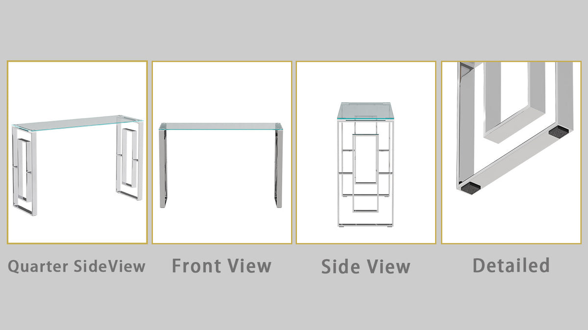 Console Table Stainless Steel Glass,Meal side table silvery Clearbs-02 s W1727P195277-djyc