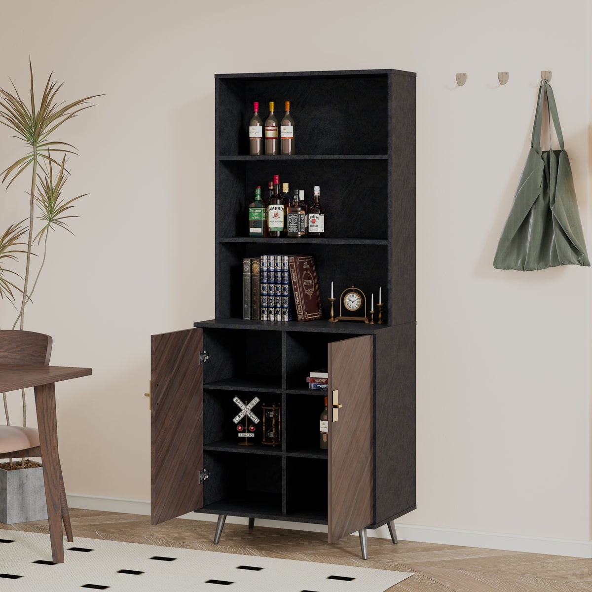 Accent Storage Cabinet with Doors, Bar Cabinet Buffet Cabinet with Storage for Living Room, Hallway, Kitchen W881106463-djyc