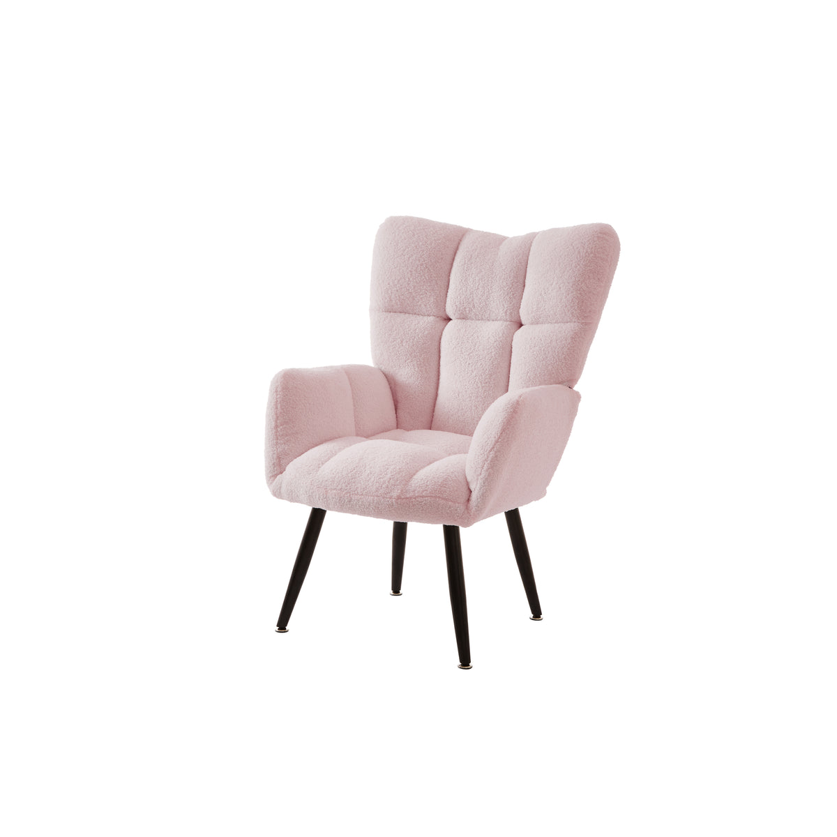 Modern Single Sofa Armchair with High Backrest Comfy Reading Chair for Small Spaces/Living Room/Bedroom/Apartment (COLOR:PINK) W1669P175503-djyc