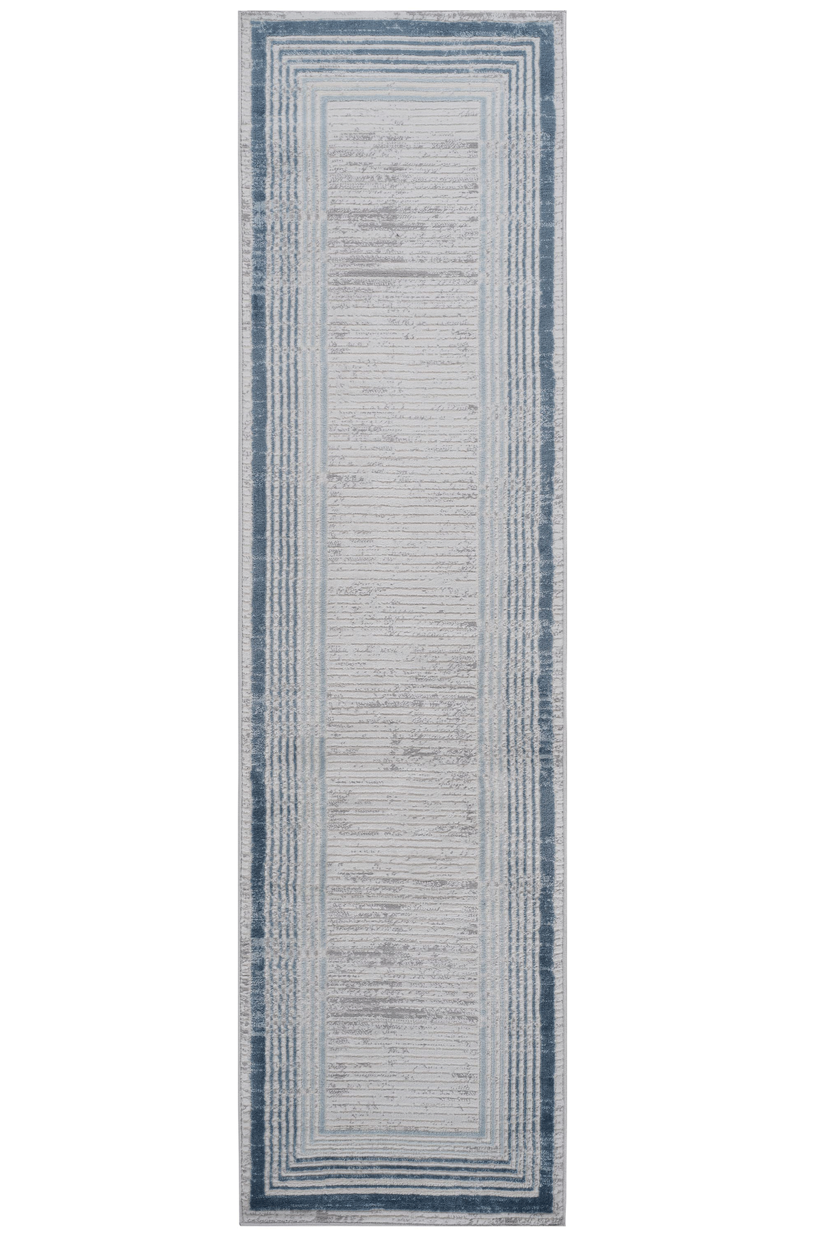 MARFI Collection 2X8 Blue / Ivory / Bordered Runner Rug-B189P183527