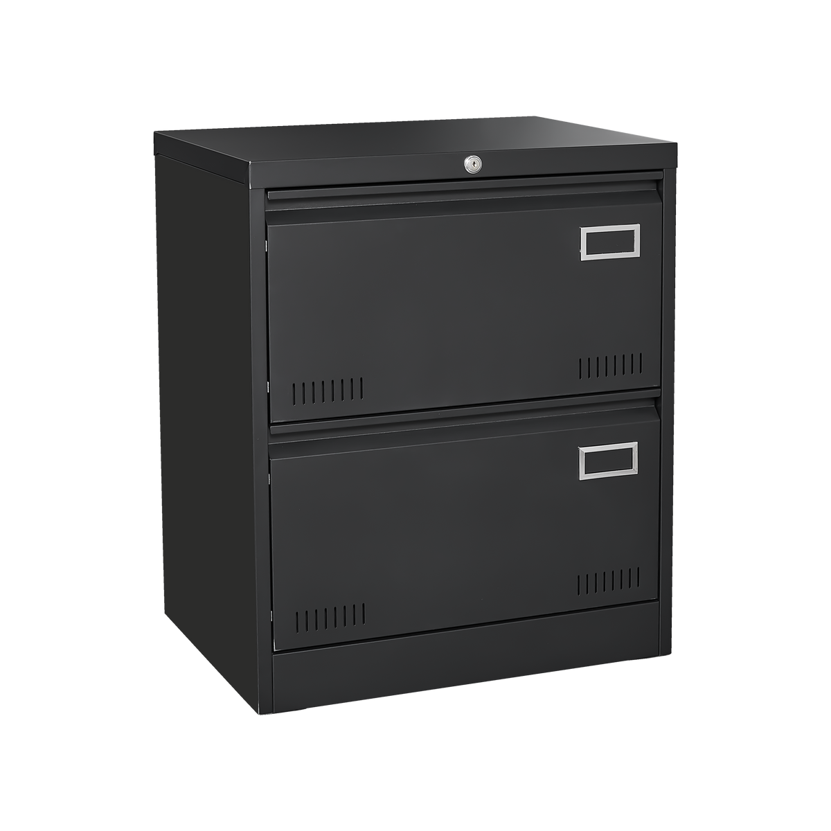 2 Drawer Metal Lateral File Cabinet with Lock,Office Vertical Files Cabinet for Home Office/Legal/Letter/A4,Locking Metal File Cabinet,Assembly Required (Black,with 2 Drawer) W1247P160450-djyc