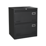 2 Drawer Metal Lateral File Cabinet with Lock,Office Vertical Files Cabinet for Home Office/Legal/Letter/A4,Locking Metal File Cabinet,Assembly Required (Black,with 2 Drawer) W1247P160450-djyc