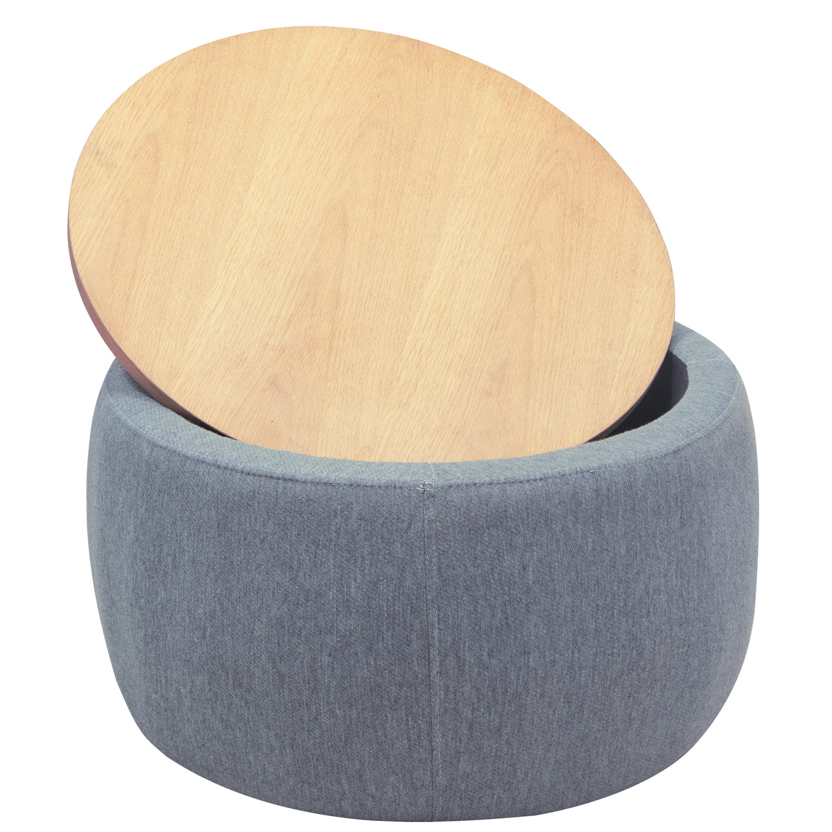 Round Storage Ottoman, 2 in 1 Function, Work as End table and Ottoman, Dark Grey (25.5"x25.5"x14.5") W48735178-djyc