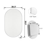 20x34 Inch Oval Recessed Medicine Cabinet, Metal Framed Bathroom Wall Cabinet with Mirror and Adjustable Shelves, Wall Mirror with Storage for Bathroom, White W1435P201161-djyc