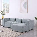 modular sofa Grayish bluechenille fabric,simple and grand, the seat and back is very soft. this is also a KNOCK DOWN sofa W1099S00109-djyc