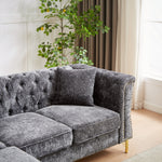 81.5-Inch Chenille Corner Sofa , L-Shaped Sectional Couch, 5-Seater Corner Sofas with 3 Cushions for Living Room, Bedroom, Apartment, Office W834S00262-djyc