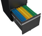 2 Drawer File Cabinet with Lock, Metal Under Desk Rolling Filing Cabinet fits Letter/Legal/A4 Size for Home Office, Mobile Filing Cabinet, Assemble Required, Black W1247125571-djyc