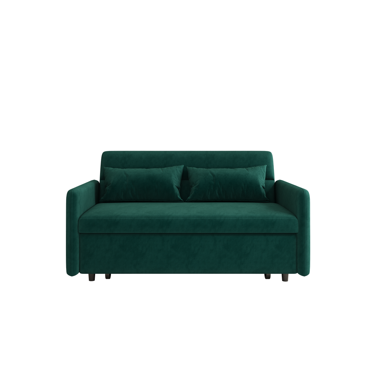 Sofa Pull Out Bed Included Two Pillows 54" Green Velvet Sofa for Small Spaces W1278125092-djyc