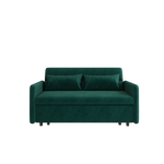 Sofa Pull Out Bed Included Two Pillows 54" Green Velvet Sofa for Small Spaces W1278125092-djyc