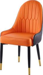 Modern Leather Dining Chair Set of 2, Upholstered Accent Dining Chair, Legs with Black Plastic Tube Plug W1311P179204-djyc