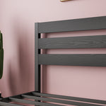 Twin Size Platform Bed Frame with Rustic Vintage Wood Headboard, No Box Spring Needed Black W840P164954-djyc