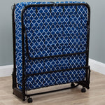 Metal Folding Bed Frame with Foam Mattress for Small Space, Easy Storage and Movable with 4 Castors W1960P162804-djyc