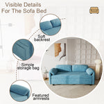 Sofa Showcase: 54" Velvet Blue Sofa Bed – A Dual-Purpose Living Room Gem with a Retractable Bed Option W1278127958-djyc