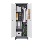 Metal Storage Cabinets, Cleaning Tool Cabinet with Locking Door, Tall Broom Tool Organizer and Storage, Large Storage Cabinet for Kitchen, Pantry, Office, Shop W328P193782-djyc