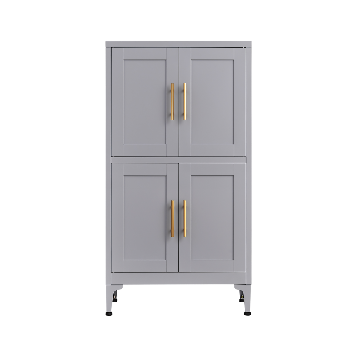 Grey Metal Kitchen Storage Cabinet, Kitchen Pantry Storage Cabinet with Doors and Shelves, Storage Cabinet with Adjustable Leveling Foot for Kitchen, Living Room and Dining Room W328P194191-djyc