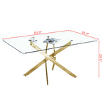 Rectangular Tempered Glass Dining Table, Modern Dining Room Interior Design, For 6 People W1311S00266-djyc