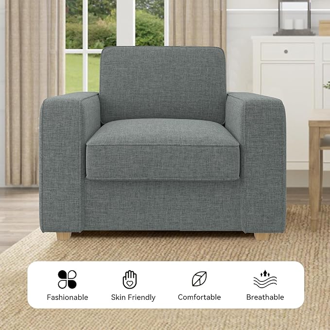 Modern Minimalist Single Sofa: High-Density Sponge & Wide Armrest Design FU01048-wz