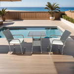 3 Piece Patio Wicker Conversation Set Grey Wicker + white Cushion W329139223-djyc