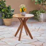 Acacia Wood Outdoor Bistro Table – X-Shaped Base, Weather-Resistant, Perfect for Patios and BBQs 27.5 63116-djyc